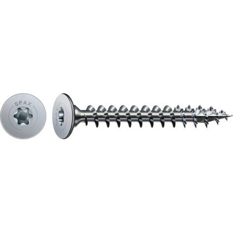300 Vis Bois Arrière Meuble Tête Fraisée Large Torx TSTAR + pointe 4CUT F/Total 3 x 20 mm - Zingué blanc - D-Work