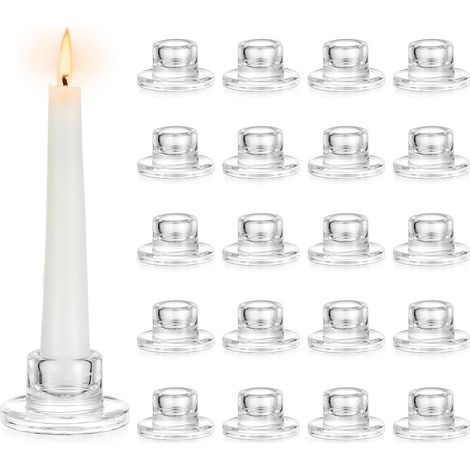 Chandelier en Verre Porte-Bougie : Set de 20 Petits Porte-Bougies en Verre Transparent pour Mariage, Fête, Noël et Décoration de Table. (1/5)