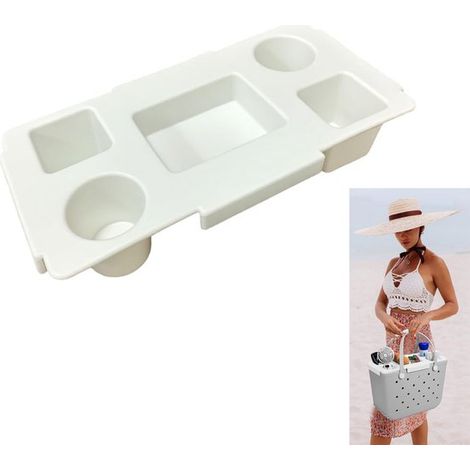 Portabicchiere e vassoio per snack per la borsa, copertura per la borsa, vassoio portaoggetti per la borsa con 5 scomparti, tavolo impermeabile (1/5)