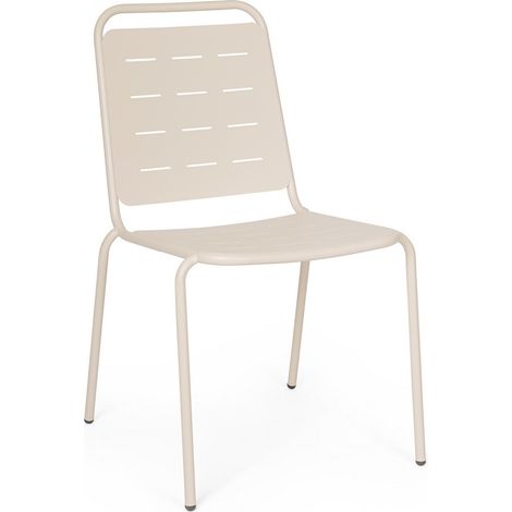 Set 4 Sedia in Acciaio E-coating con finitura opaca Beige (1/5)