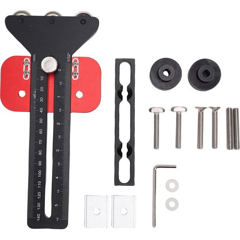 Ortviai Guide de découpe fine pour table de sciage avec 3 galets pour rainures U (3/8x3/4") et T (1/4x3/8") - Outil de menuiserie