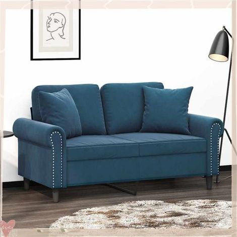 Coussins décoratifs - VINGVO - 349494 - Bleu - Velours doux - 40x40 cm (lot de 2) (1/5)