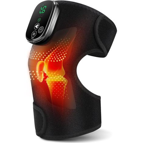 Rodillera térmica - Soporte para la rodilla - Calefacción cómoda - Masaje inalámbrico - Batería de 5000 mAh - Negra (1/5)