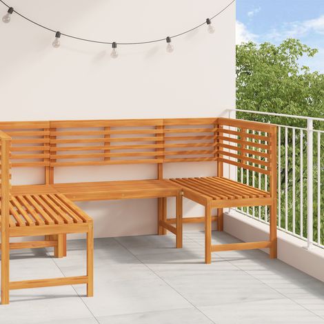Maison Exclusive - Gartenbänke Set 3 pcs Braun Massivholz Akazie (1/5)