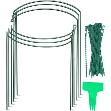 Tuteurs de jardin, lot de 6 demi-tuteurs métalliques pour plantes de jardin, arche de support pour plantes de jardin, support pour plantes de jardin (1/5)