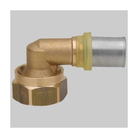 RACCORDO A PRESSARE CURVO DUE PEZZI SEDE PIANA PER GAS  16 x 3/4     RUBINETTERIE BRESCIANE