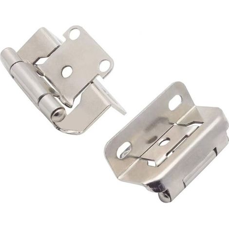 Quincaillerie pour la maison (6 pièces) Charnières supérieures de 1/2 pouce, charnières semi-supérieures à fermeture automatique pour armoires de cuisine, argentées, conviennent aux cuisines et aux ar (1/3)