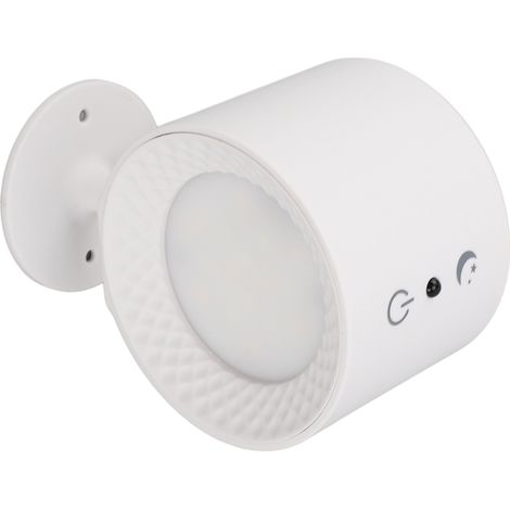 Applique murale LED blanche à piles avec rotation magnétique et télécommande tactile 3 couleurs (1/5)