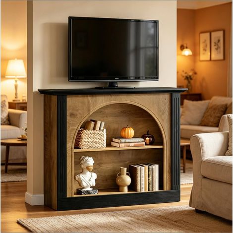 Mobile TV consolle 3 ripiani in legno 110x30 cm OKMYHOME (1/5)