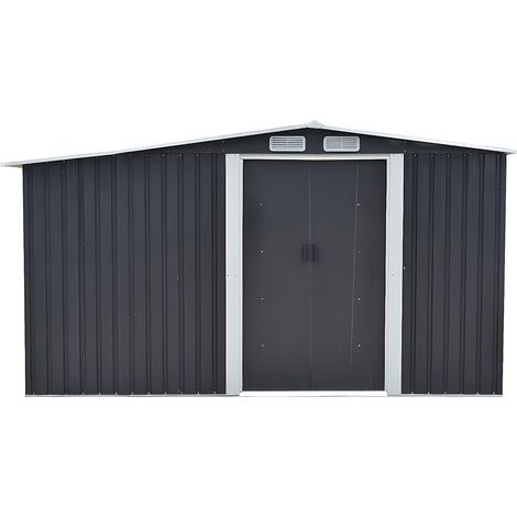 Casetta da giardino in acciaio galvanizzato grigio LERY - 10,5m²