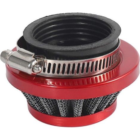 Filtre à air 44 mm pour moto, compatible avec les mini-motos tout-terrain 47/49 cm³, nettoyant carburateur rouge. (1/5)
