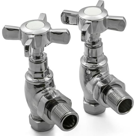Reina Bronte Traditional Angled Valve Pair - Chrome (1/2)