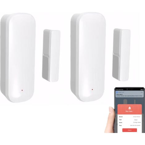 Capteurs de Porte et Fenêtre WiFi Capteur de Contact Intelligent avec Alertes par Application pour la Sécurité de la Maison (1/5)