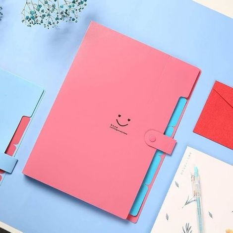 Lot de 6 porte-documents A4 - Organiseur de fichiers avec étiquettes - 5 compartiments - Extensible - Portable - Pourmaiso CLASSEUR (1/5)
