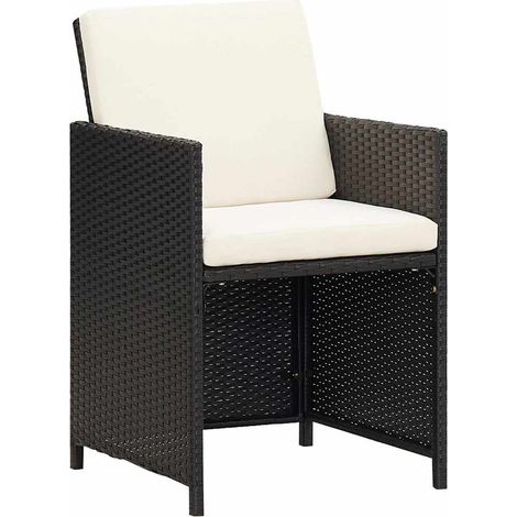 Maison Exclusive - Sedie da Giardino 4 pz in Polyrattan Nero (1/5)
