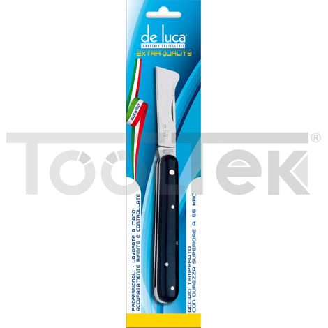 COLTELLO INNESTO ACCIAO INOX LAMA TEMPERATA USUALE 6,5cm LAVORATO MANO DE LUCA