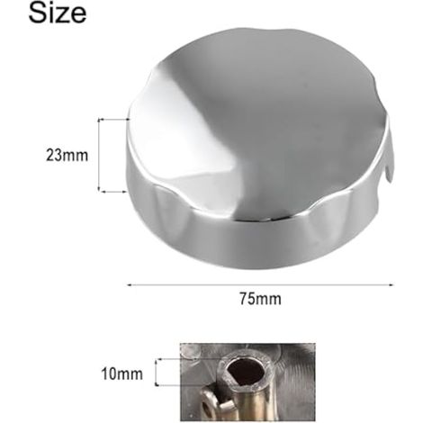 Bouton de commande de rechange pour baignoire - 75 mm de diamètre - En plastique chromé (1/4)