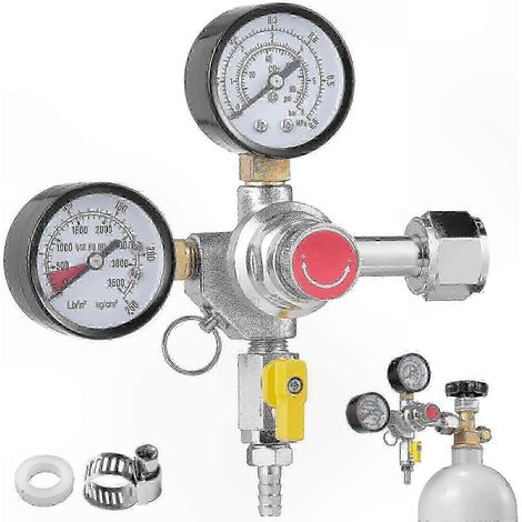 Régulateur de CO2 à double manomètre pour bière maison, 0-60 PSI, raccord CGA320, compatible avec kits de brassage (1/5)