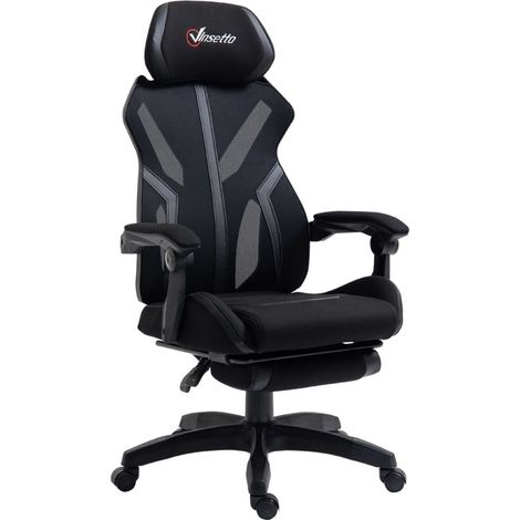 Chaise de bureau gaming Galoara ergonomique inclinable noire (1/5)