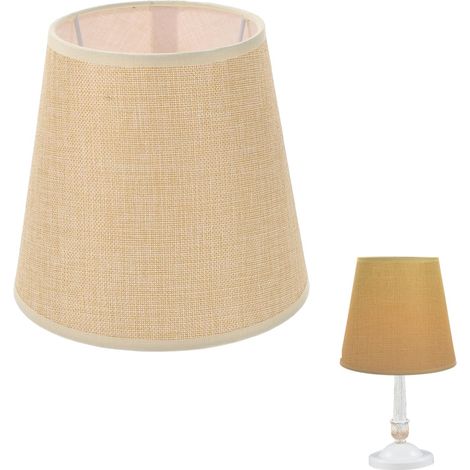Abat-jour en lin E27 pour lampe de bureau et lampe de chevet, abat-jour de rechange pour chambre à coucher, salon et bureau, 19 x 19 x 17 cm (1/5)