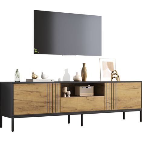 Meuble TV 1703550cm, lowboard, console TV avec 2 placards et 1 tiroir, table TV, support TV, meuble de salon, adapté aux téléviseurs jusqu’à 70 pouces (1/5)