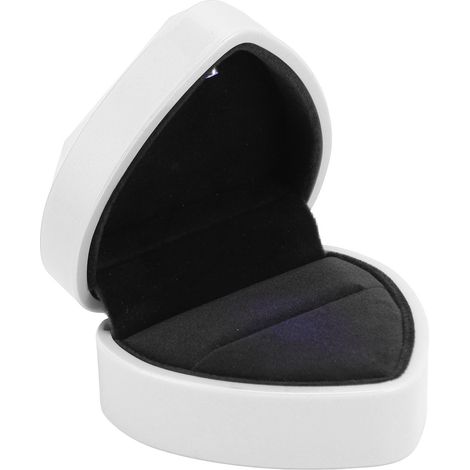 LED-Herzförmige Ringbox – Luxuriös, elegant und innovativ – Verlobungsringbox für Heiratsantrag, Hochzeit, Geburtstag, Valentinstag – Weiß (1/5)