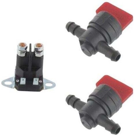 Starter Relay - Replacement Part Compatible with Castelgarden Lawnmower Models & 6033 Fuel Tap Compatible with Briggs & Stratton (1/4)