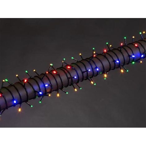 LUNA LED - 12 m - 160 lampade multicolori - filo verde - modulatore - 24 V (1/4)
