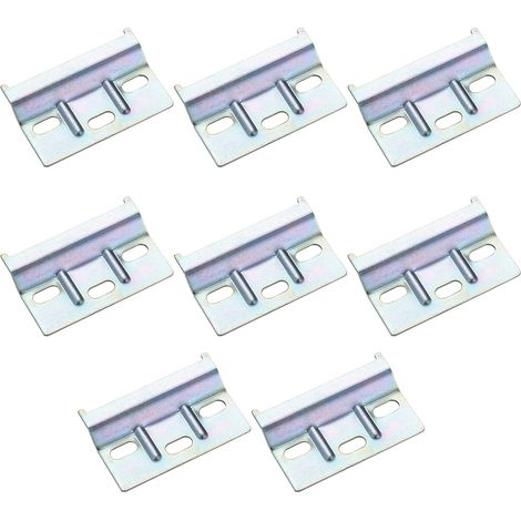 8 Pièces Rail de Suspension Fixation, Plaques de Support Murale pour Placards Meubles de Cuisine Penderie Suspendue, Porte étagère à Visser (1/5)