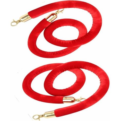 [NON UTILIZZATO] Corda di separazione rossa, 2 pezzi di corda di separazione, cordino di separazione rosso da 1,5 m per pali guida, controllo della folla