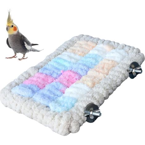 Lit pour Cage à Oiseaux, Hamac Suspendu Couchage Coloré à Perroquet, Nid Suspendu Chaud d'hiver, Cadre Intégré Doux pour l'hiver, Accessoires pour Cage à Oiseaux (1/5)