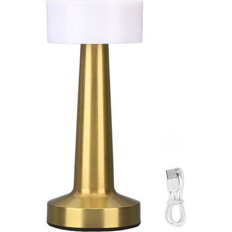 Rechargeable Wireless Table Lamp, 3 Brightness Levels, Small Touch Night Light, Bedside Night Light for Bedroom and Outdoors (1/5)