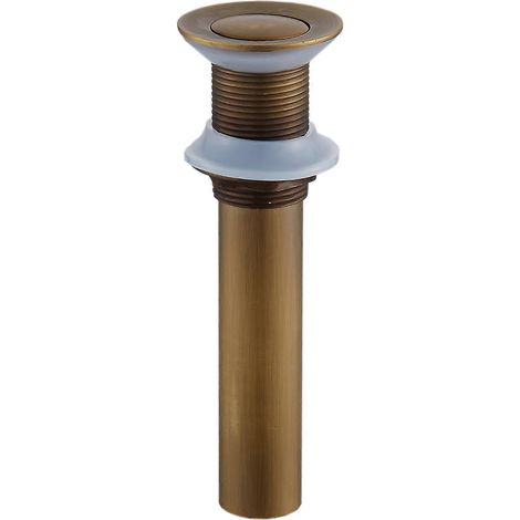 Pop-up afvoerzeef voor wastafel, afvoersysteem met drukknop, pop-up afvoerset voor badkamerwastafel, antiek, pop-up afvoerstop voor wastafel (maat 186 cm) (1/3)