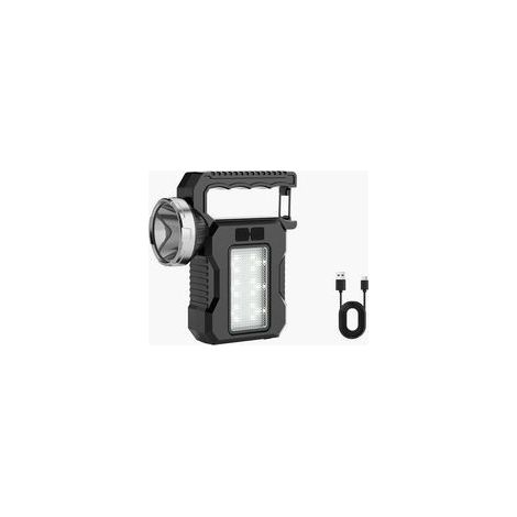 Lampe torche solaire portable, LED haute luminosité, rechargeable par USB, multifonctionnelle, pour une utilisation en extérieur,