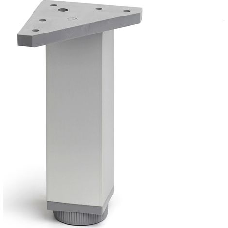 Pied carré réglable en aluminium d'une hauteur de 150 mm et finition anodisé mat. Dimensions: 40x40x150 mm - talla
