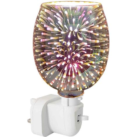 Chauffe-cire décoratif en verre 3D à brancher, pour faire fondre des cubes de cire parfumée ou des huiles essentielles