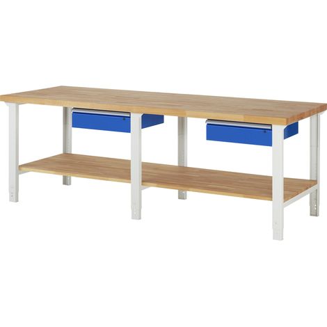 Rau Werkbank höhenverstellbar 7001A7, B2500xT900xH790-1140mm, 1x Schublade-TA (1/5)