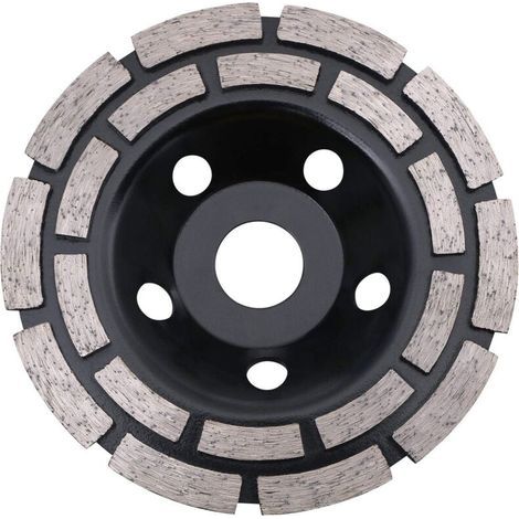 Disque diamant 125 mm – Alésage 22,2 mm – Double rangée pour meulage béton, granit et pierre – Vitesse max 12 250 tr/min (1/5)