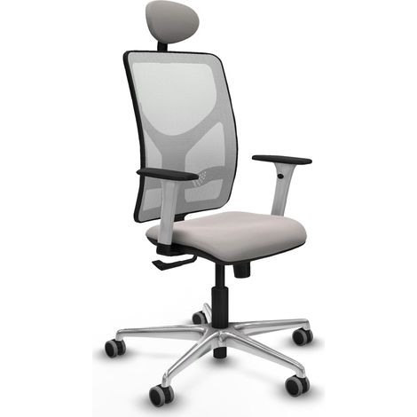 Silla oficina piqueras y crespo Motilla blanco cuero sintético confort (1/2)
