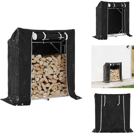 Portant de bois de chauffage et housse de pluie acier galvanisé - Support De Bois De Chauffage - Supports De Bois De Chauffage - Stockage De Bûches - Porte-bûches (1/5)