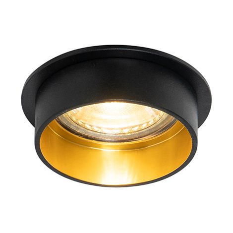 QAZQA + Faretto da incasso insta - Moderno - Alluminio - Nero - Cilindro Max. 1 x Watt