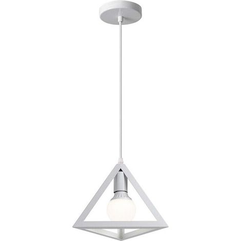 Lampadario da soffitto pendente a sospensione a forma di triangolo 3d stile geometrico portalampada e27 Bianco (1/5)