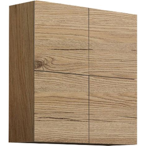 Pensile Cubotto Sospeso - 71 x 71 x 22 cm - Colore Olmo Rovere Well - 4 Ante - Apertura Push And Pull (1/2)