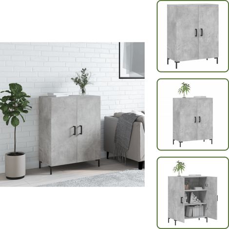 Sideboard Betongrau 69,5x34x90 cm Holzwerkstoff - Schreibtisch - Wohnzimmermöbel - Sideboard - Regal - Grau (1/5)
