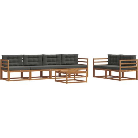 Outdoor Sofa Set with Cushion 7 pcs Natural and Anthracite vidaXL (1/5)