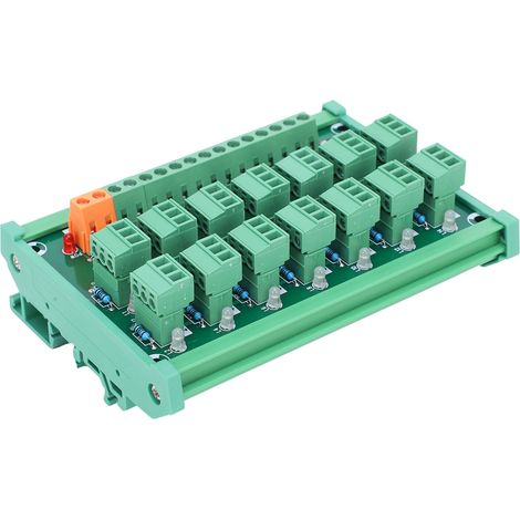 Bornier 3 fils 14 canaux pour carte d'acquisition sur rail DIN, commande par interrupteur NPN PNP KP14LGtherC (1/5)