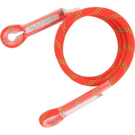 Sangle d'escalade de sécurité 120cm avec mousqueton, équipement anti-chute pour alpinisme et randonnée orange