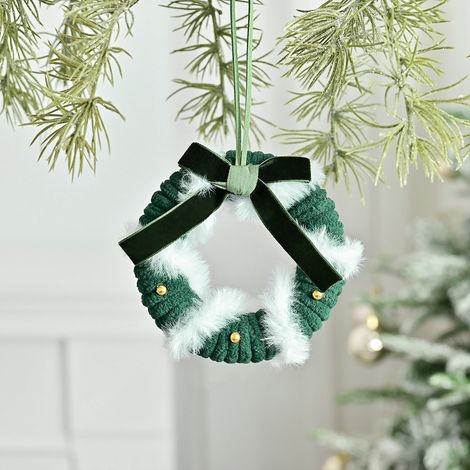 Guirlande De Noël En Tissu - Décor Accroché Pour Arbre De Noël - Style Neutre Rustique - Lot De 6 (1/4)