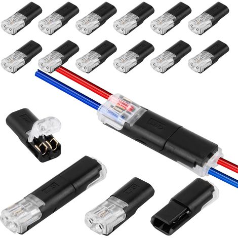 50 Stück Auto Stecker 2 Polig Steckverbindung Kabelverbinder Wasserdicht Steckverbinder Praktischer Schneller Kabelstecker Verbindungen 2 Poliger Steckbarer Kabelanschluss für 18-22 AWG Kabel Crimp