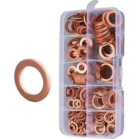 Lot de 200 joints toriques en cuivre pour bouchon de vidange de moteur
